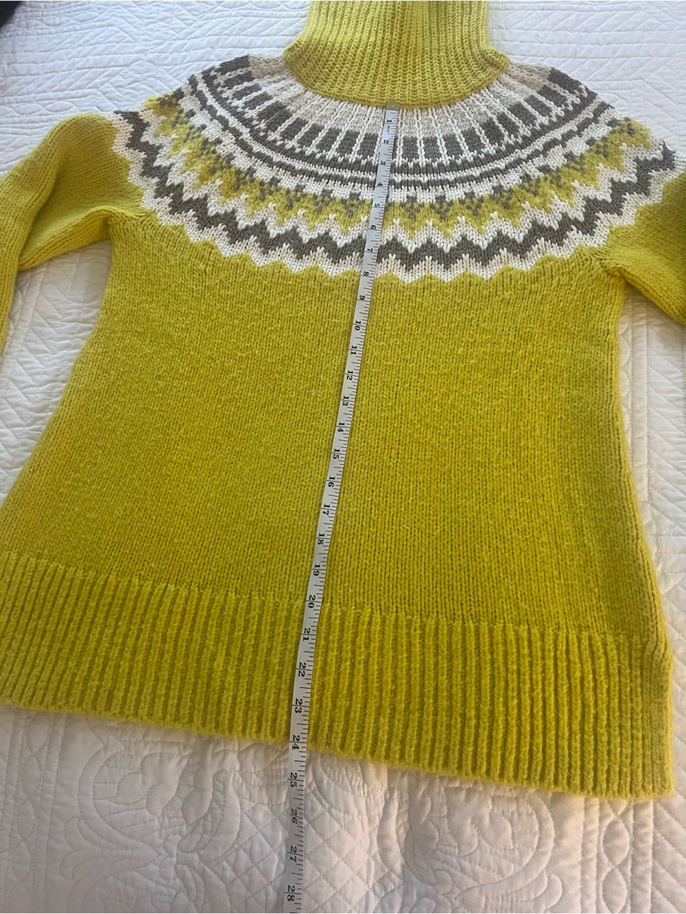 LOFT Chartreuse Fair Isle Turtleneck Sweater - Picture 5 of 10
